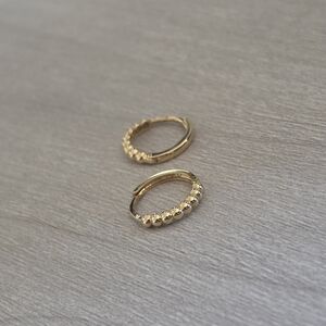 Mejuri Gold Beaded Huggie Earrings